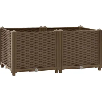 Vyvýšený záhon vidaXL Vyvýšený záhon 80 x 40 x 38 cm polypropylen [153294] Barva: Hnědá