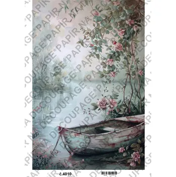 Umělecký papír Rýžový a soft papír na decoupage - Obraz příroda - KB04010 Materiál: Soft, Rozměr: A4