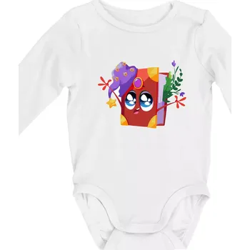 Kojenecký body Kreslená kniha kouzelná - Body kojenecké s dlouhým rukávem - Dlouhý r. do 3 měs ( Bílá )