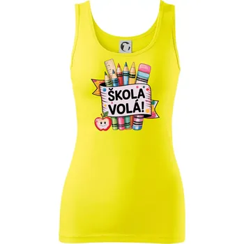 Dámské tričko Škola volá - barevné - Dámské tílko - S ( Citrónová )