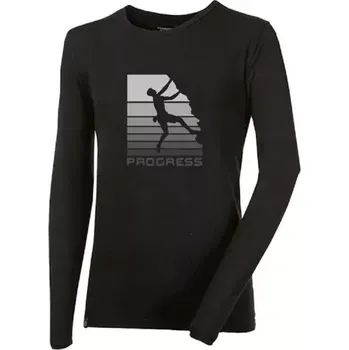 Pánské tričko PROGRESS Progress Vandal "BOULDER" pánské triko s bambusem, dlouhý rukáv, černá velikost XXL