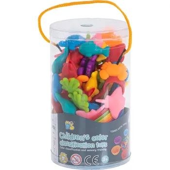 Dřevěná hračka KIK Zvířata safari - vzdělávací učení matematiky Montessori 36ks