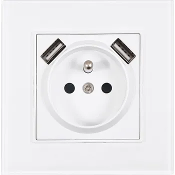 Elektrická zásuvka Elektrická Zásuvka , USB zásuvka, Koloreno bílá