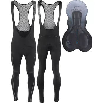 cyklistické kraťasy FORCE Zimní kalhoty Force REFLEX LINE se šráky s vložkou, černé velikost M