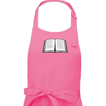 Kuchyňská zástěra Kniha černobílá otevřená s textem - Dámská zástěra na vaření - Univerzální velikost ( Růžová )