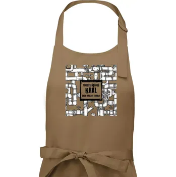 Kuchyňská zástěra Podejte nářadí, král chce umístit trubku - Pánská zástěra na vaření - Univerzální velikost ( Cappuccino )