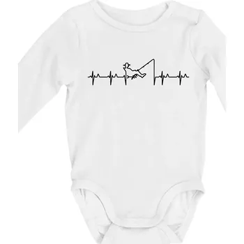 Kojenecký body Rybář ekg - Body kojenecké s dlouhým rukávem - Dlouhý r. do 3 měs ( Bílá )