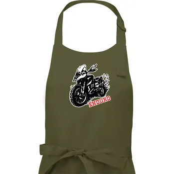Kuchyňská zástěra Moto Enduro - Pánská zástěra na vaření - Univerzální velikost ( Khaki )