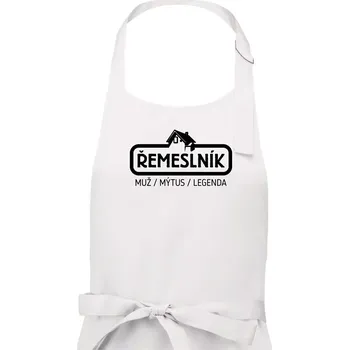 Kuchyňská zástěra Řemeslník - muž mýtus legenda - Pánská zástěra na vaření - Univerzální velikost ( Bílá )