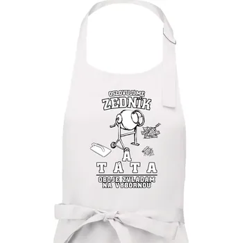 Kuchyňská zástěra Oslovuji mě zedník a táta - Pánská zástěra na vaření - Univerzální velikost ( Bílá )