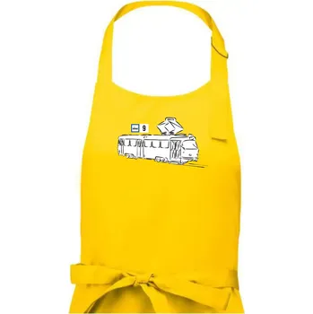 Kuchyňská zástěra Tramvaj číslo 9 - Pánská zástěra na vaření - Univerzální velikost ( Žlutá )