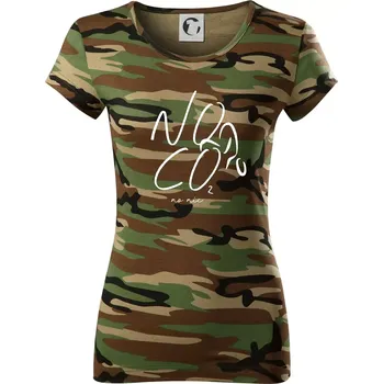 Dámské tričko No co no nic kolo - Dámské maskáčové triko - M ( Hnědý maskáč )