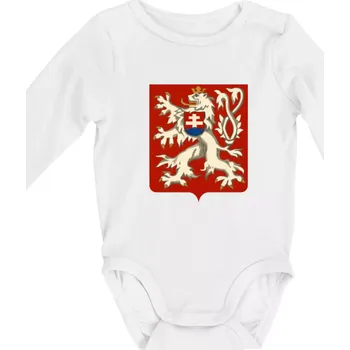 Znak malý První Republika československá 1918–1920 - Body kojenecké s dlouhým rukávem - Dlouhý r. 3-6 měs ( Bílá )