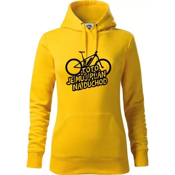 Dámská mikina Ebike plán na důchod - Mikina dámská Cape s kapucí - S ( Žlutá )