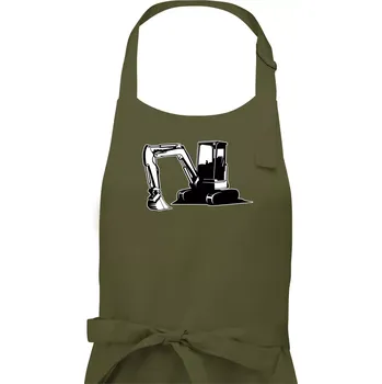 Kuchyňská zástěra Bagr bez nápisu černobílý - Dámská zástěra na vaření - Univerzální velikost ( Khaki )