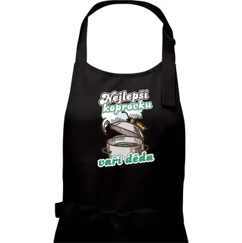 Kuchyňská zástěra Nejlepší koprovku vaří děda - Dámská zástěra na vaření - Univerzální velikost ( Černá )
