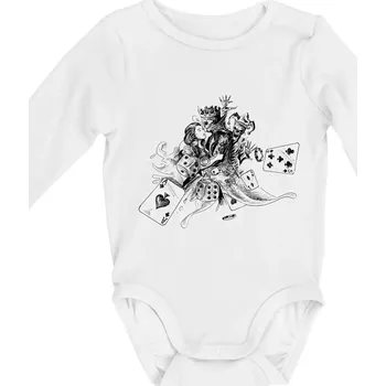 Kojenecký body Poker skica - Body kojenecké s dlouhým rukávem - Dlouhý r. do 3 měs ( Bílá )