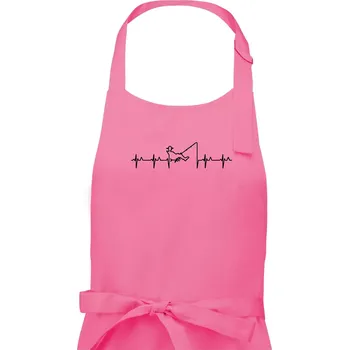 Kuchyňská zástěra Rybář ekg - Pánská zástěra na vaření - Univerzální velikost ( Růžová )