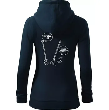 Dámská mikina Hrabe ti, už zase rejpeš - Dámská mikina trendy zipper s kapucí - M ( Námořní modrá (velmi tmavá - téměř černá) )