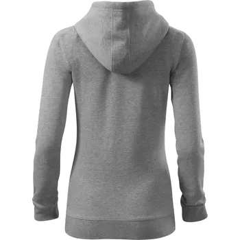 Dámská mikina BEZPOTISKU / bez potisku - Dámská mikina trendy zipper s kapucí - M ( Tmavě šedý melír )