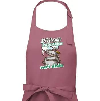 Kuchyňská zástěra Nejlepší koprovku vaří děda - Dámská zástěra na vaření - Univerzální velikost ( Starorůžová )