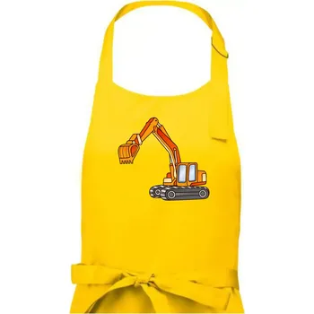 Kuchyňská zástěra Bagr bez nápisu oranžový - Dámská zástěra na vaření - Univerzální velikost ( Žlutá )