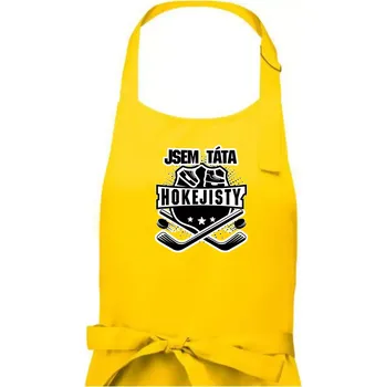 Kuchyňská zástěra Erb - Jsem táta hokejisty - Dámská zástěra na vaření - Univerzální velikost ( Žlutá )