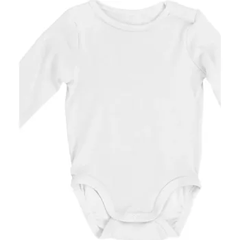 Kojenecké oblečení BEZPOTISKU / bez potisku - Body kojenecké s dlouhým rukávem - Dlouhý r. 3-6 měs ( Bílá )
