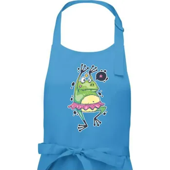 Kuchyňská zástěra Žabka baletka - Pánská zástěra na vaření - Univerzální velikost ( Světlý tyrkys )