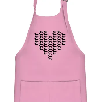 Kuchyňská zástěra Jezevčík - Srdce - Dětská zástěra na vaření - Univerzální velikost ( Růžová )