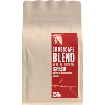 Káva CrossCafe Pražírna Blend 70% Arabica 30% Robusta zrnková káva 250 g