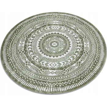 Koberec Koberec do obýváku ložnice FUN Napkin ROZETA zelený kulatý 140 cm