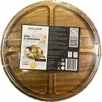 Kuchyňské prkénko Smukee Servírovací prkénko s 5 přihrádkami, Akátové dřevo