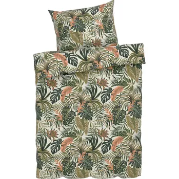 Povlečení LIVARNO home Ložní povlečení z mikrovláknitého saténu, 140 x 200 cm, 70 x 90 cm (palmy)