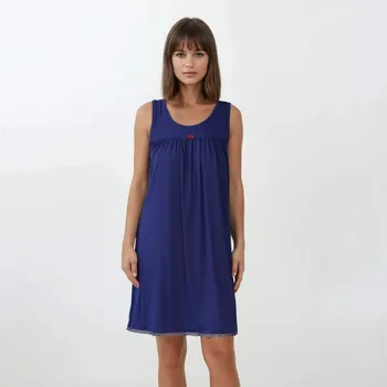 Dámské noční prádlo TREAT WEAR DÁMSKÁ NOČNÍ KOŠILKA - HYDRATE LIGHT RAMÍNKA: Indigo M