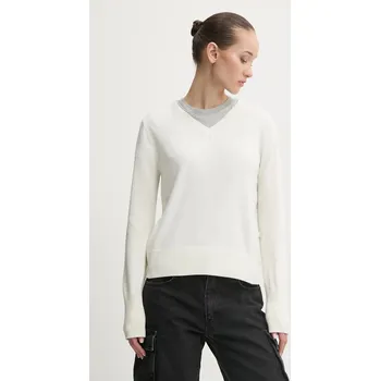 Pánský svetr Svetr z hedvábné směsi Guess Jeans béžová barva, lehký, W4BR84 Z3HO2 W4BR84.Z3HO2 01A, vel. L