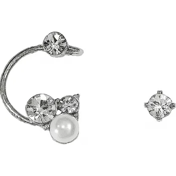 Náušnice Flamenco Mystique Stříbrné náušnice do ucha K325S s kubickou zirkonií a perlou – Elegantní šperk pro každý den