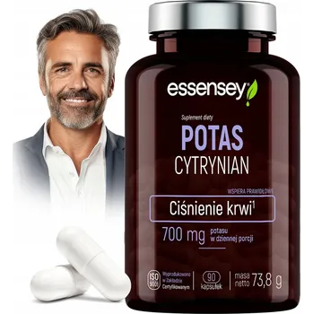Essensey Citrát draselný, tlak krve, 90 kapslí