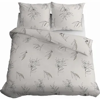 Povlečení Povlečení Satén 160x200 Květiny Krémové