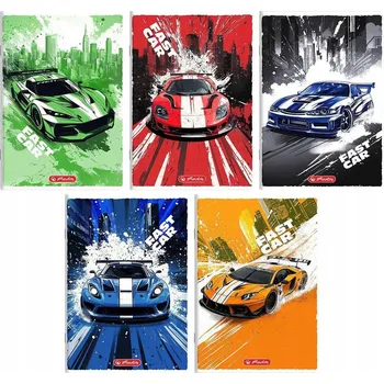 Sešit Sešit A5 32 listů ve 3 řádcích Auta mix vzorů Herlitz