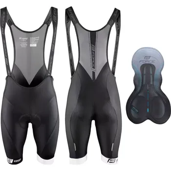 cyklistické kraťasy FORCE Pánské kraťasy Force B51, se šlemi a vložkou, černo-bílé velikost M