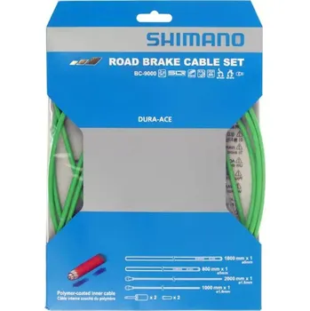 Lanko pro jízdní kolo Shimano Brzdový set Shimano BC-9000, polymer, bowdeny+lanka barva zelená
