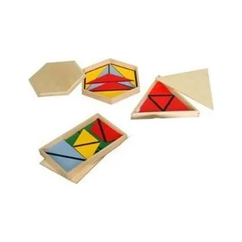 Výuková hračka ADENA MONTESSORI Konstrukční trojúhelníky - 3 boxy