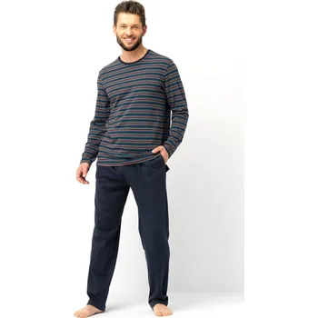 Pánské pyžamo Pánské pyžamo Key MNS 315 B25 délka/r M-2XL hnědá XL