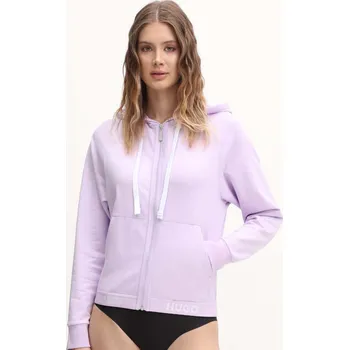 Dámská mikina Mikina HUGO SPORTY LOGO_JACKET dámská, fialová barva, s kapucí, hladká 50520504 44X, vel. S