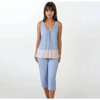 Dámské pyžamo TREAT WEAR DÁMSKÉ PYŽAMO AIRY: Modrá+Růžová XS