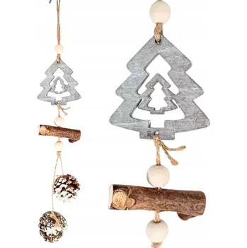 Vánoční dekorace Přírodní vánoční ozdoba na stromeček – šišky, 38 cm