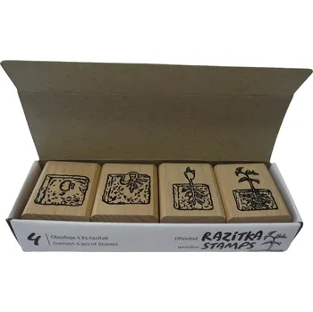 Dětské razítko ANIMAL LIFE Dřevěná razítka – Životní cyklus FAZOLE