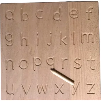 Dřevěná hračka ADENA MONTESSORI Grafomotorická tabulka - tiskací písmena