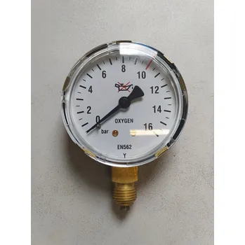 Příslušenství ke svářečce Manometr kyslík O2 výstupní G1/4", 63mm, 16bar.